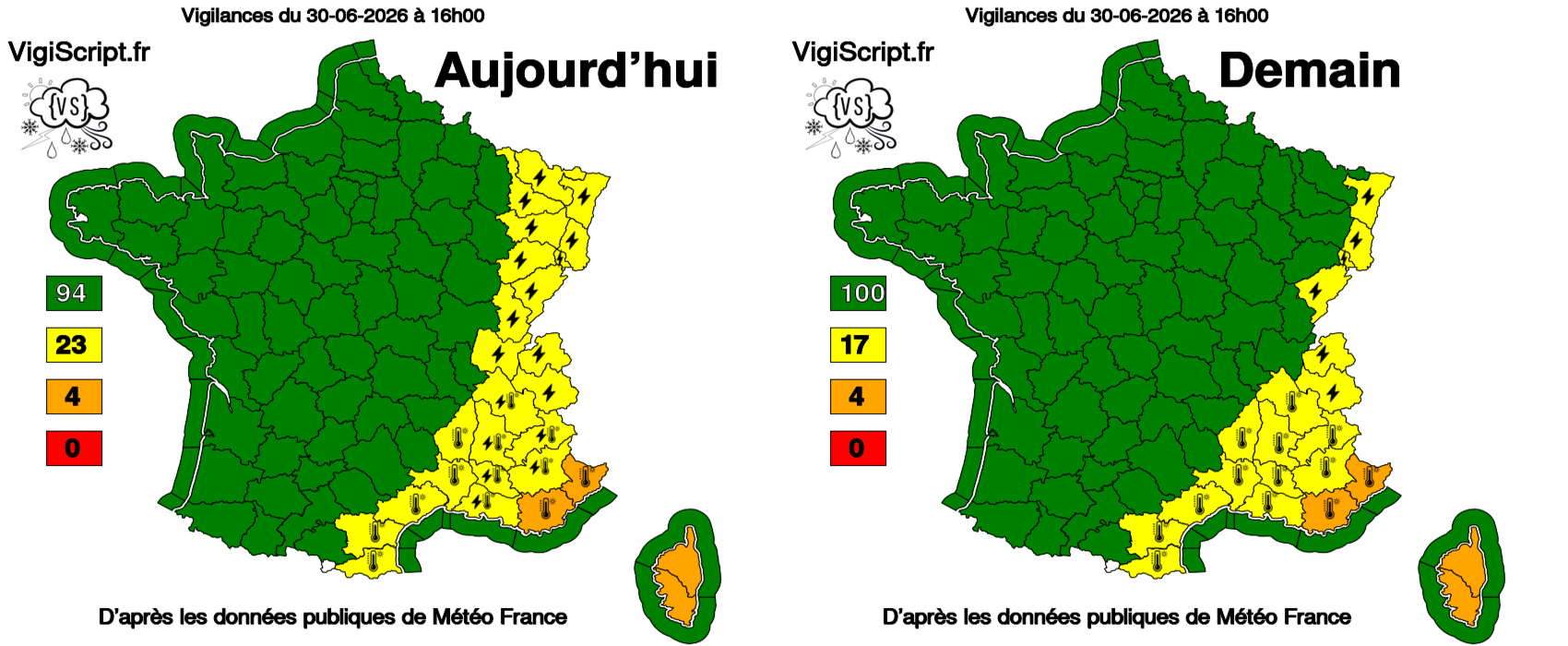 Dernière vigilance météorologique